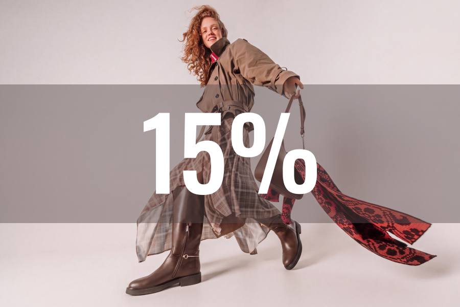 Скидка 15% на женскую обувь-деми